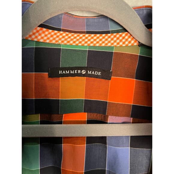 Hammer Made Men’s Multicolor Plaid Button-Down Dress Shirt 17.5 / 44 XL - Picture 4 of 11
